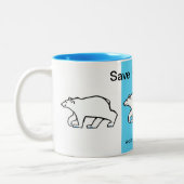 Rettend Polar-BÄREN - gefährdetes Tier - arktisch- Zweifarbige Tasse (Links)