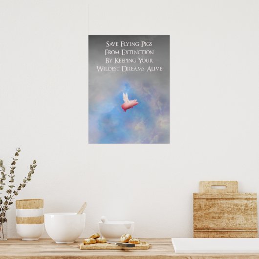 Rettend Schweine Poster (Küche)