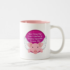 Rettend Schweine Zweifarbige Tasse