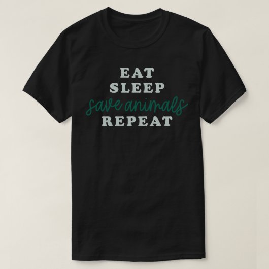 Rettend Tiere essen Wiederholung T-Shirt (Design vorne)