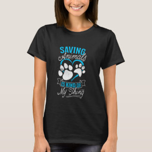 Rettend Tiere in einem Tierrettungslager sind mein T-Shirt