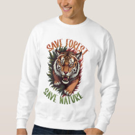 Rettend Wald Rette Natur - Roaring Tiger Design Sweatshirt