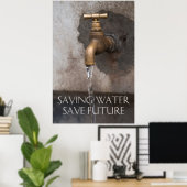 Rettend Wasser rette du in Zukunft Poster (Heimbüro)