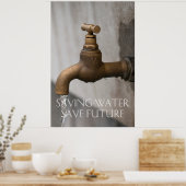Rettend Wasser rette du in Zukunft Poster (Küche)