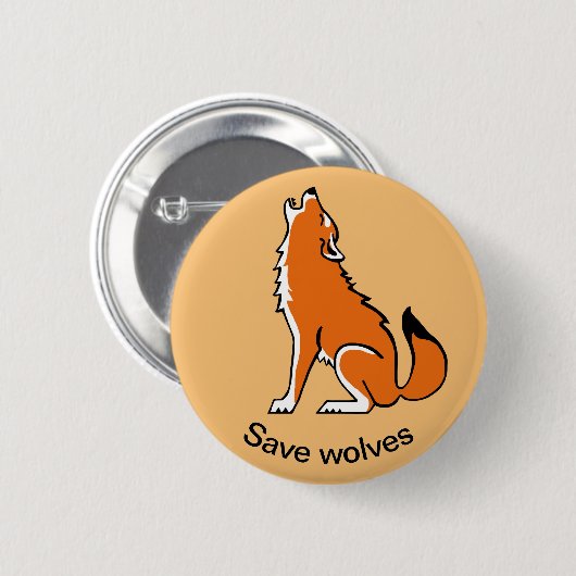 Rettend Wölfe - gefährdete Tiere - wild lebende Ti Button (Vorne & Hinten)