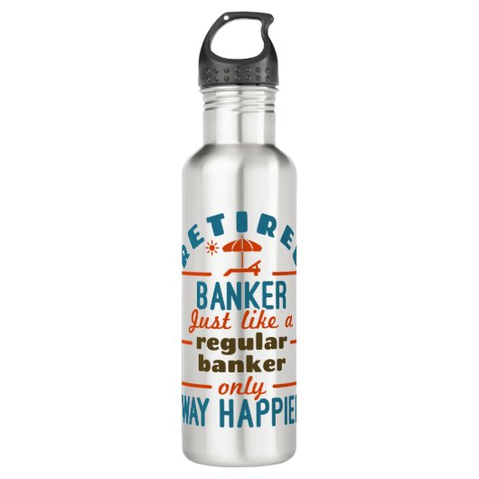 Retter Banker Banking Rentirement Happier Edelstahlflasche (Vorderseite)