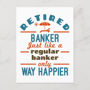 Retter Banker Banking Rentirement Happier Postkarte