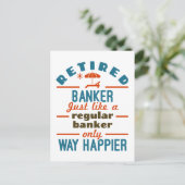 Retter Banker Banking Rentirement Happier Postkarte (Stehend Vorderseite)