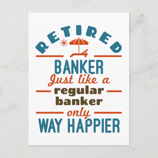 Retter Banker Banking Rentirement Happier Postkarte (Vorderseite)