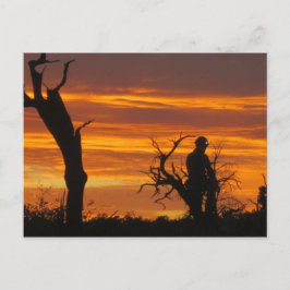 Retter bei Sonnenuntergang Postkarte