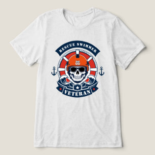Retter Schwimmer Veteran Maritime Schädel Tri-Blend Shirt