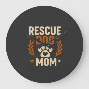 Retterhund-Mama Große Wanduhr