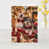 Retterhunde-Weihnachtskarte Karte (Gelbe Blume)