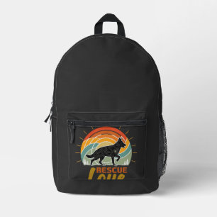 Retterliebe Hund Retro Sonnenuntergang Bäume Bedruckter Rucksack