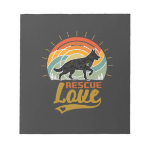 Retterliebe Hund Retro Sonnenuntergang Bäume Notizblock
