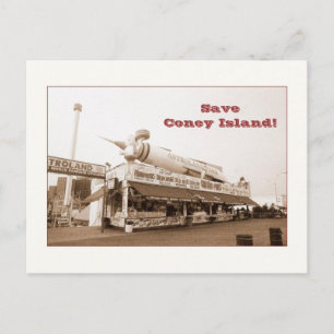Rettet Coney Island! (sepia) Postkarte