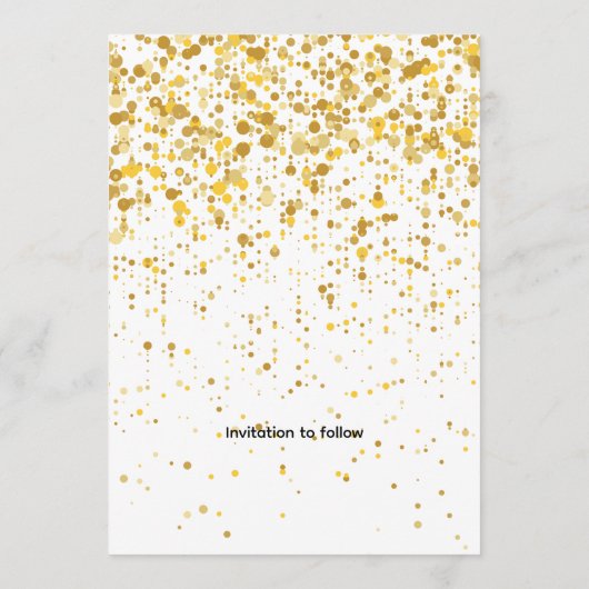 Rettet das Datum Gold Glitter Save The Date (Rückseite)