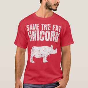 Rettet das fette Einhorn lustiges Rhinozeros T-Shirt
