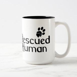 Rettet den menschlichen Hund Lover Zweifarbige Tasse
