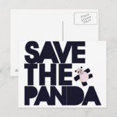 Rettet den Panda Bären Postkarte (Vorne/Hinten)