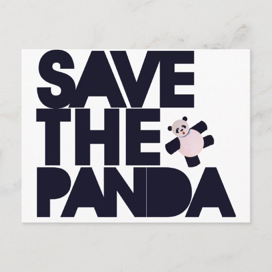 Rettet den Panda Bären Postkarte (Vorderseite)
