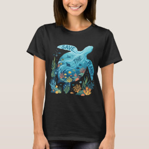 Rettet den Planeten Blaue Meeresschildkröte T-Shirt