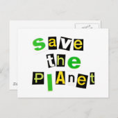 Rettet den Planeten Postkarte (Vorne/Hinten)