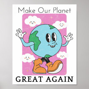 Rettet den Planeten Recycling Lustiger Earth Day V Poster