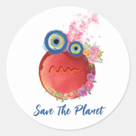 Rettet den Planeten Runder Aufkleber