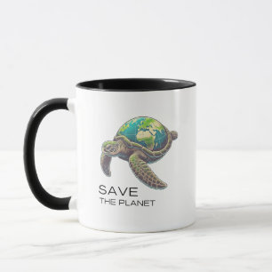 Rettet den Planeten - Sea Turtle Earth Edition Tasse