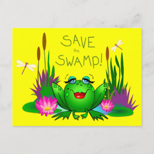 Rettet den Sumpffrosch Beulah Yellow Postkarte