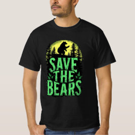 Rettet die Bären Wildlife Conservation Grunge Wald T-Shirt