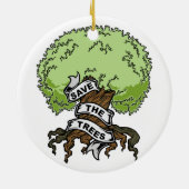 Rettet die Bäume Keramik Ornament (Hinten)