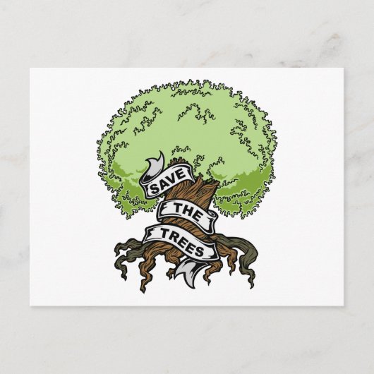 Rettet die Bäume Postkarte (Vorderseite)