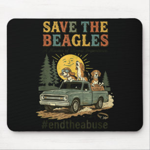 Rettet die Beagles beendet Tier Vintage Hund Mousepad
