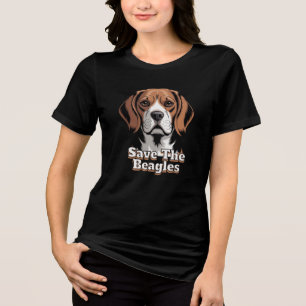 Rettet die Beagles Hunde Liebhaber Tri-Blend Shirt