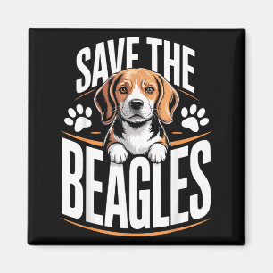 Rettet die Beagles Süßer Hundeliebhaber Vintage Be Magnet