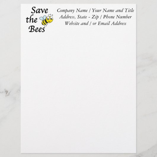 Rettet die Bienen Briefbogen (Vorderseite)