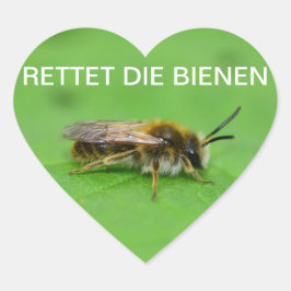 Rettet die Bienen Herz-Aufkleber