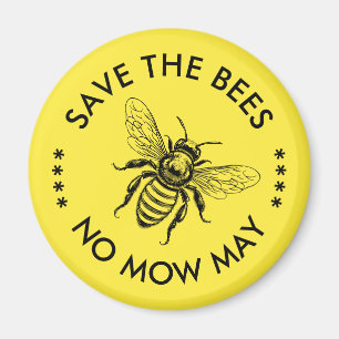 Rettet die Bienen, keine Mahd im Mai, Schutz der B Magnet