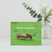 Rettet die Bienen Postkarte (Stehend Vorderseite)