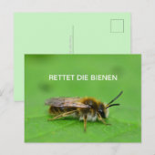 Rettet die Bienen Postkarte (Vorne/Hinten)