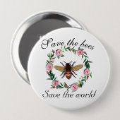 Rettet die Bienen, rettet die Welt Button (Vorne & Hinten)