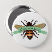 Rettet die Bienen Umwelt Naturschutz Button (Vorne & Hinten)