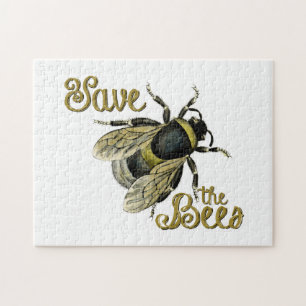 Rettet die Bienen Vintage-Illustration Puzzle