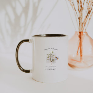 Rettet die Bienen   Wasserfarbe Grün Monogramm Tasse