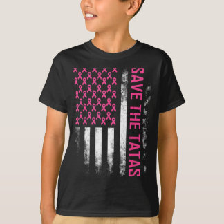Rettet die Brustkrebsaufklärungsflagge der USA Pin T-Shirt