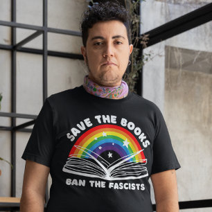 Rettet die Bücher, verbannt die Faschisten Anti-Ze T-Shirt