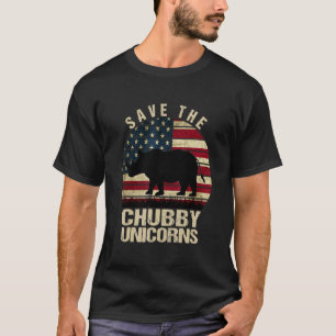 Rettet die dicken Einhörner Vintage Retro Rhino A T-Shirt