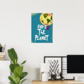 Rettet die digitale Kunst des Planeten Poster (Heimbüro)
